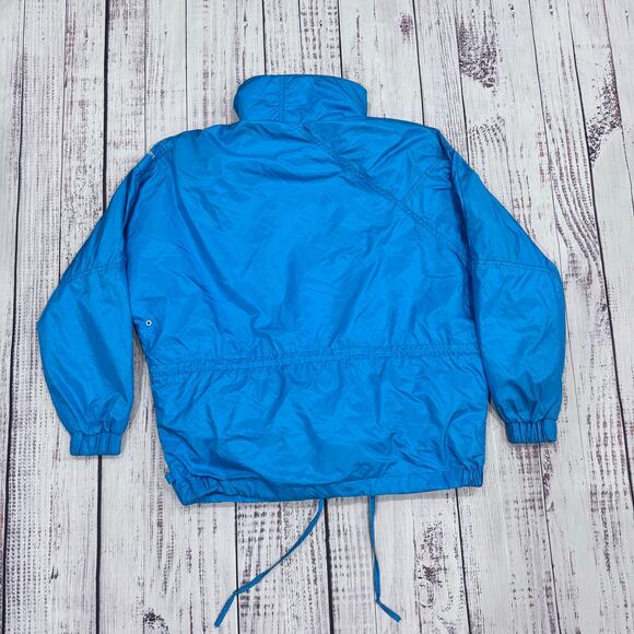 Powderhorn USA Women’s 8 Blue Ski Jacket Windbreaker Stand Collar VTG 80s Nylon - Picture 2 of 8